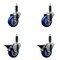 Service Caster 3.5'' Blue Poly Wheel Swivel 1'' Expanding Stem Caster Set 2 Brakes, 4PK SCC-EX20S3514-PPUB-BLUE-2-PLB-2-1 - alternate 1